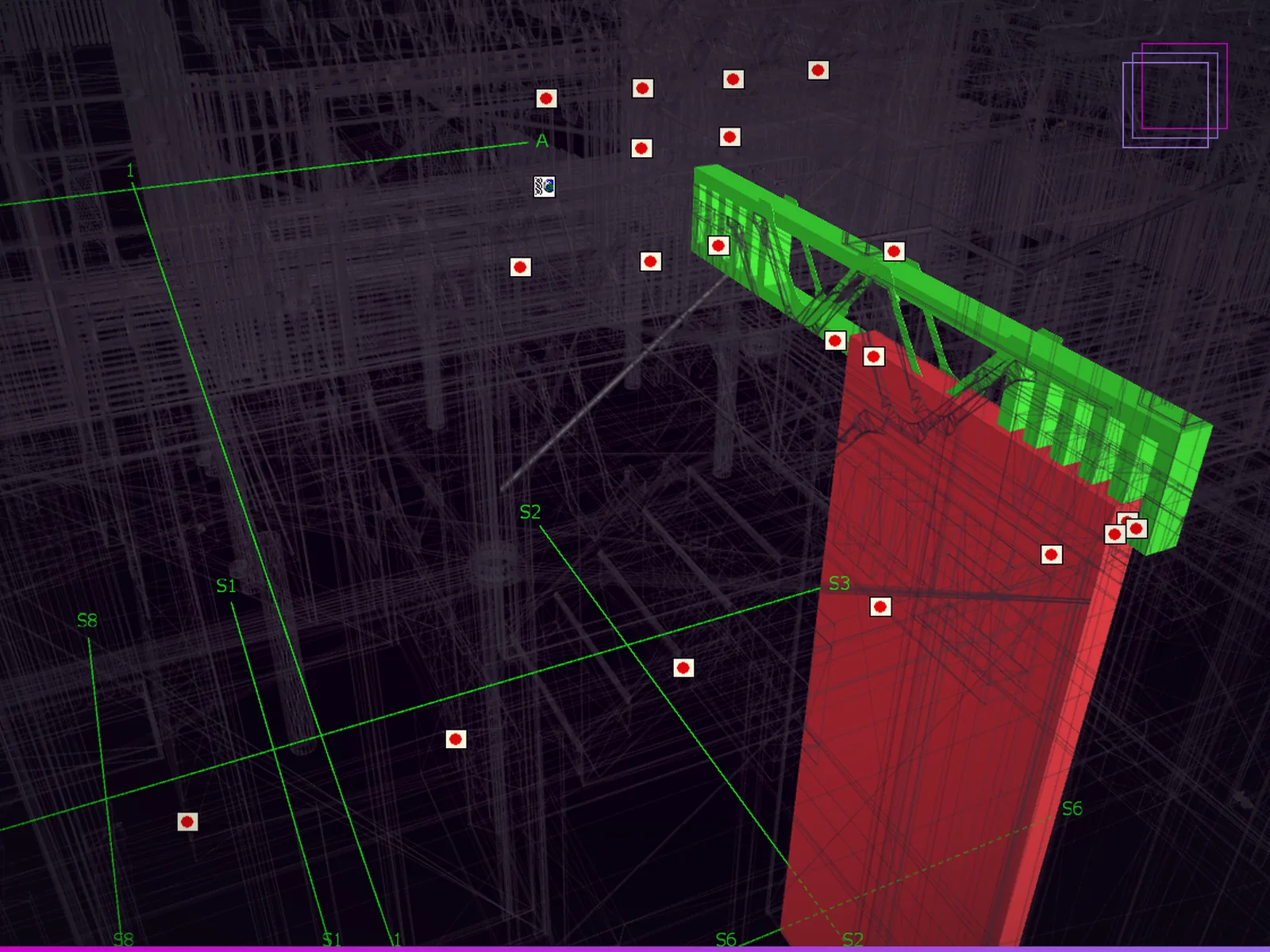 Clash between a steel beam and framing in a federated model